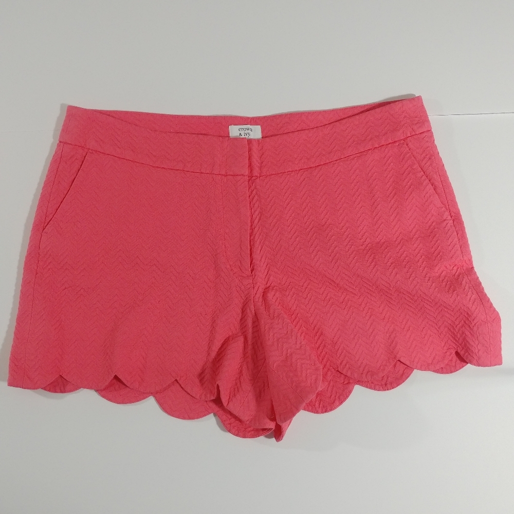 Crown & ivy Printed Scalloped Shorts Pink Size 12